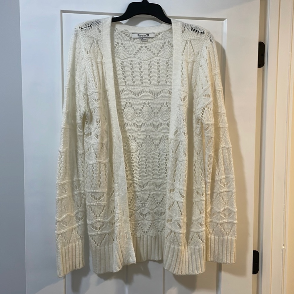 White cardigan